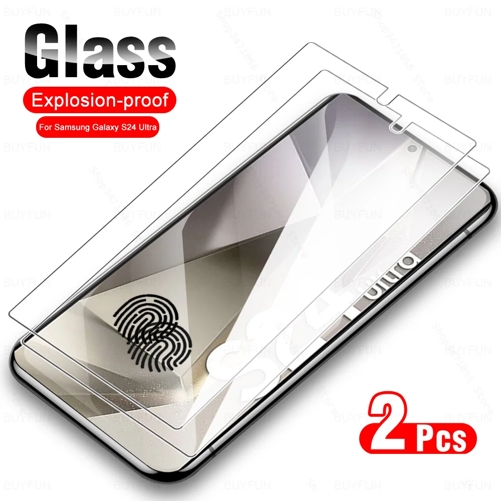2 Pezzi Premium Glass Per Samsung Galaxy S24 Ultra Plus Proteggi Schermo Temperato Samsungs24 S 24 S24 + S24Plus S24Ultra 5G 2024