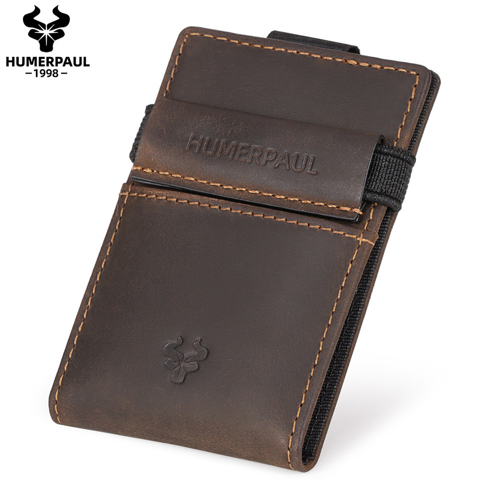 Anti-theft Rfid Credit Card Holder Wallet for Men Genuine Leather Slim Bank ID Cardholder Case Portable Minimalist Porte Carte