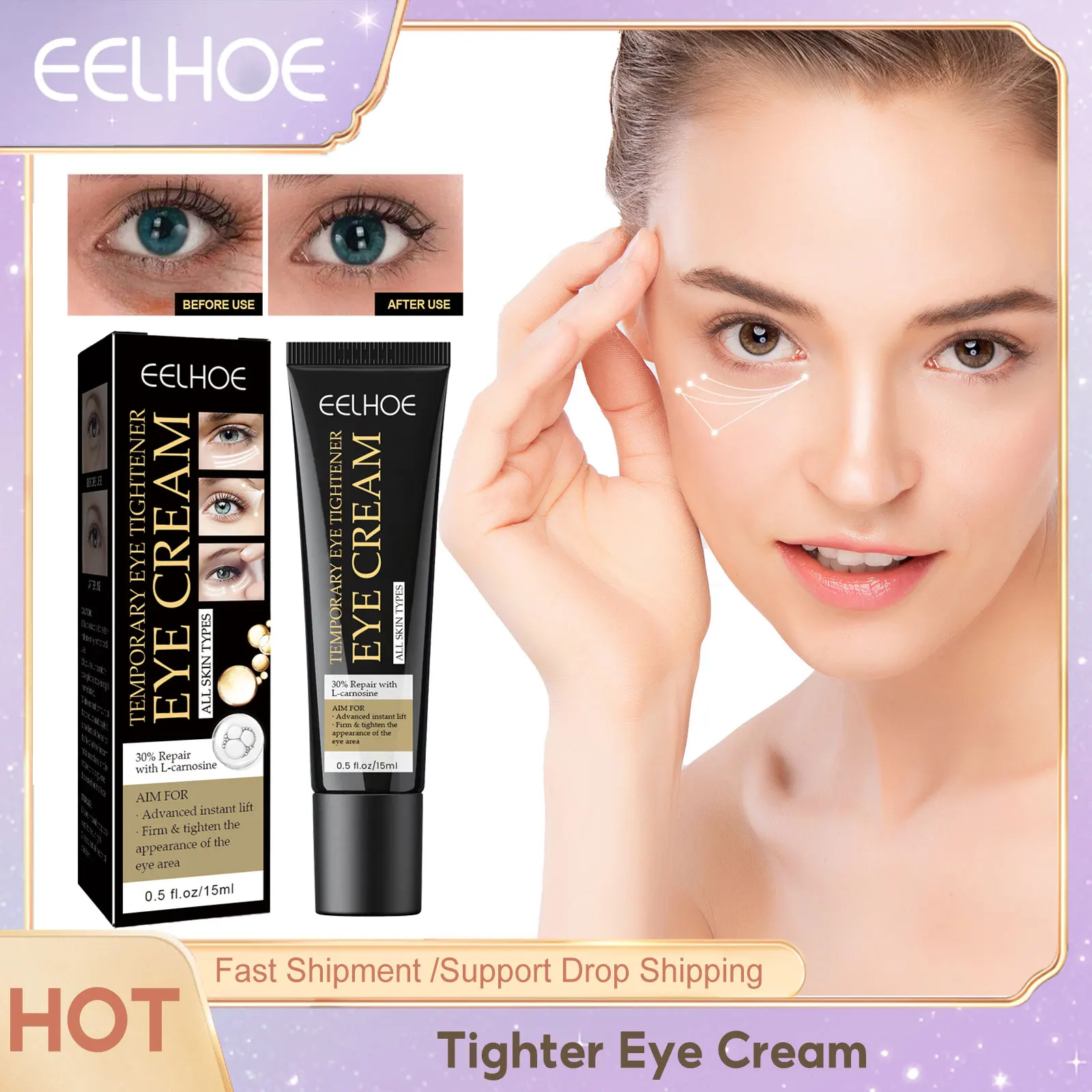 Anti Dark Circle Eye Cream Remove Bags Fade Fine Lines Wrinkle Removal Eliminate Puffy Lifting Hydrate Tighten Contours Eye Care