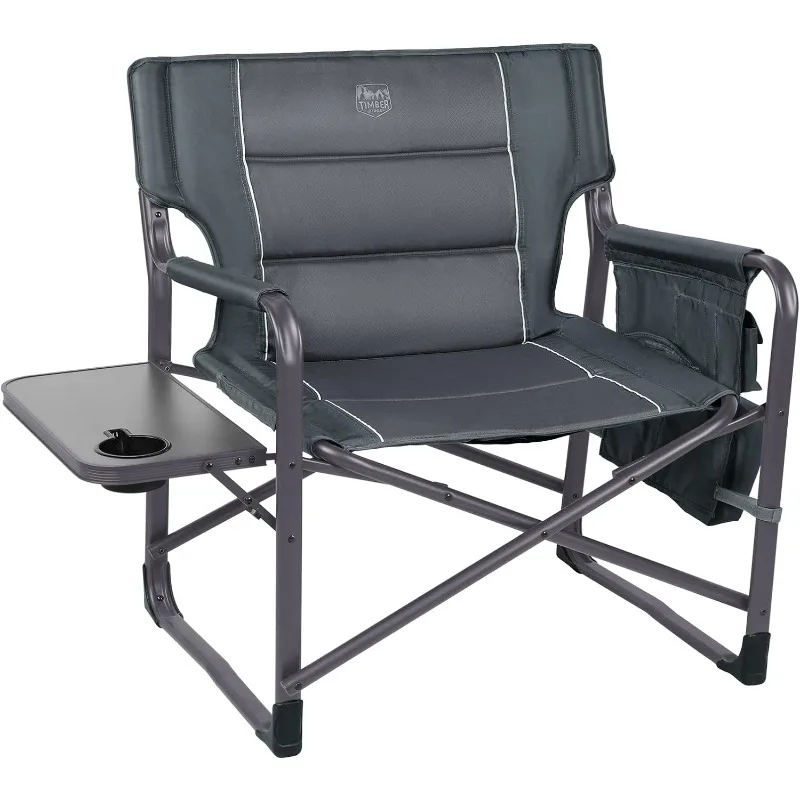 

TIMBER RIDGE XXL Upgraded Oversized Directors Chairs with Foldable Side Table, Detachable Side Pocket, Camping chair