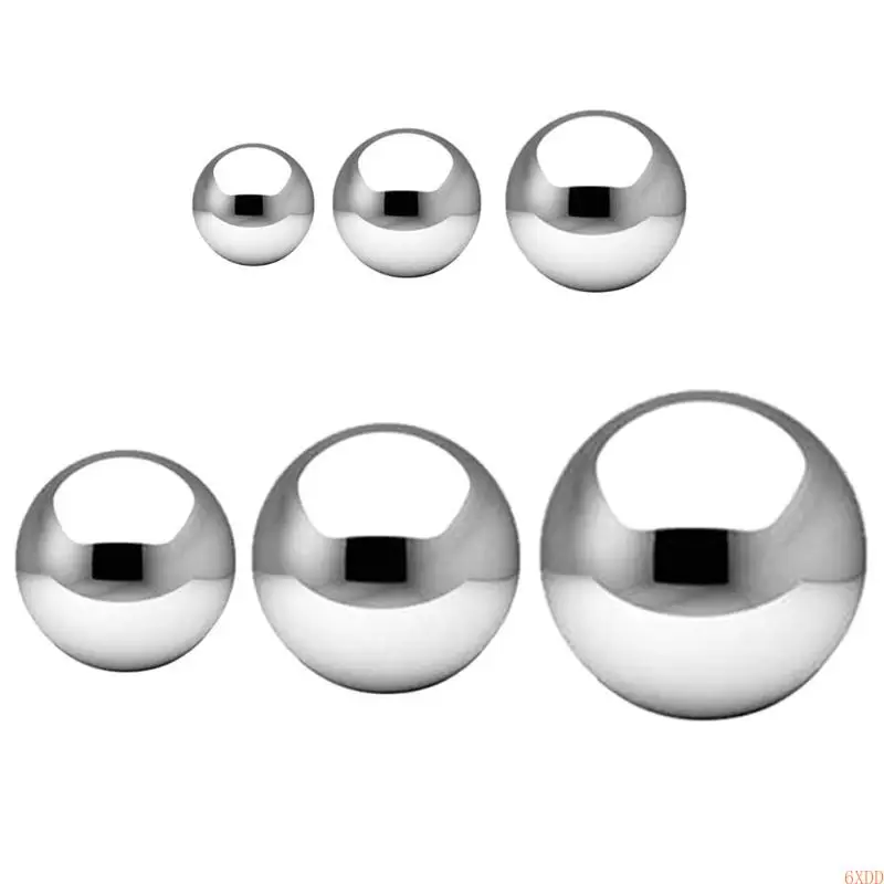 6XDD 5 Pcs 스테인레스 스틸 응시 공 거울 광택 중공 공 반사 정원 구 부동 연못 공 원활한 응시