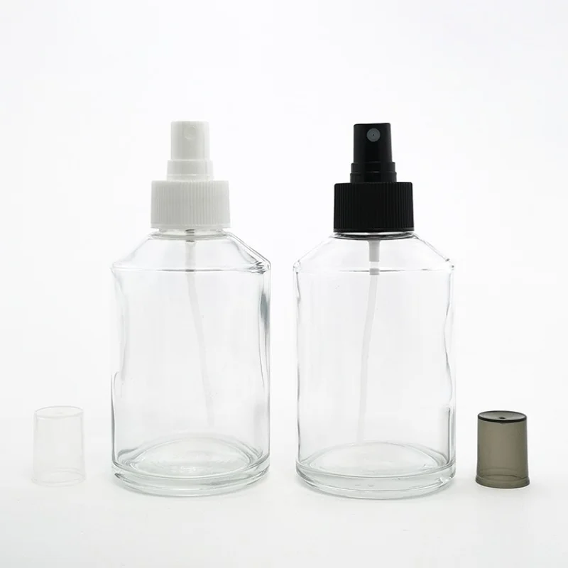 60Pcs 200ml Empty Clear Glass Cosmetic Packaging Spray Lotion Shampoo Conditioner Glass Bottles with Black White Sprayer andPump 450ml white black coffee brown transparent lid cover clear empty packaing pet plastic jar pot container bottle