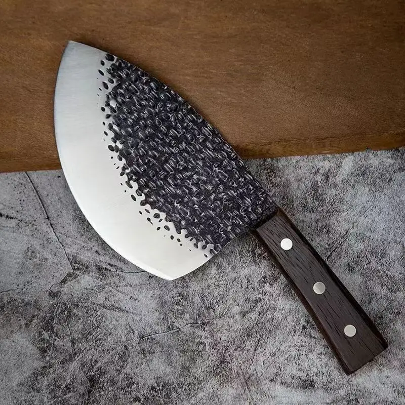 Handmade Forged Kitchen Knife Meat Chopping Cleaver Chinese Chef Knife 5CR15 Stainless Steel Machete Kitchen Essentials