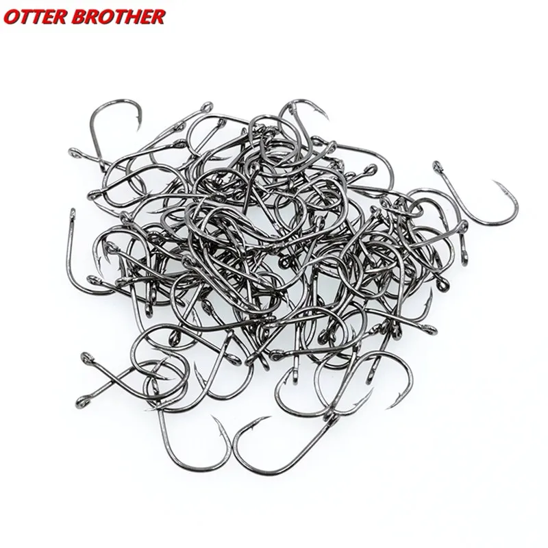 120pcs / Box Circle Carp Eyed Fishing Hook Size 3-12# Ring eye Japan  Fishhooks Fishing Single Jig Hooks Fish Hook Pesca Tackle