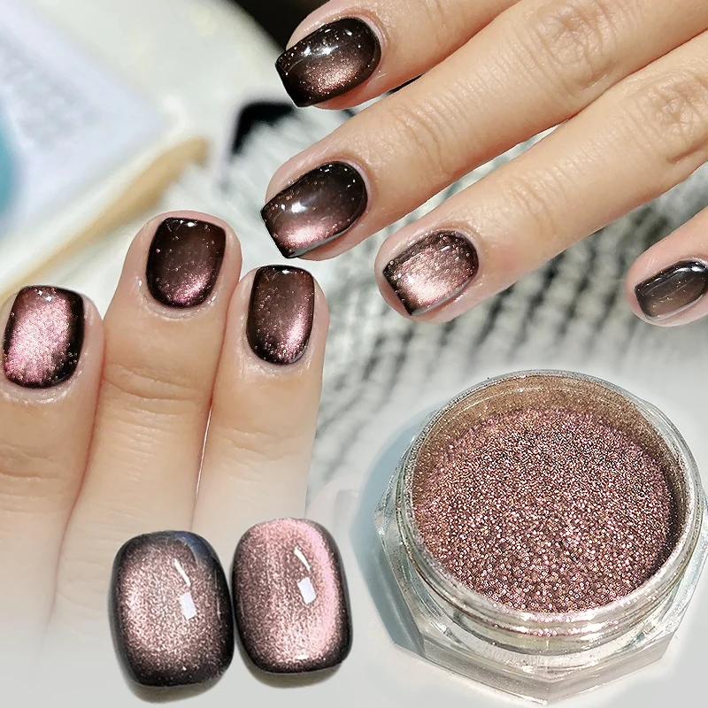 Nail Powder Nail Glitter Nail Pigment Nail Decorations Glitter Cat Magnet Nail Powder xNail Shinning Chameleon Effect Chrome Pigment Dust UV Gel Polish Nail Art Decorations