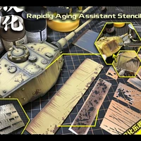 1/32 1/35 Model-assisted Weathering Leaking Spray Plate Series Rapidly Aging Assistant Stencil Rust/paint/scratch/mud/rain Marks 2