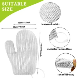 Colorful Honeycomb Exfoliating Shower Glove with Antibacterial TPU Material - Gentle, Safe, and Durable (White)