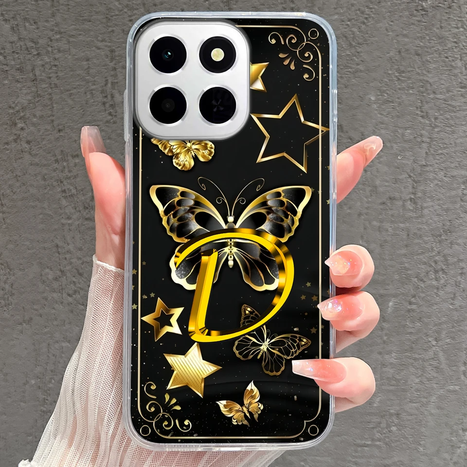 Fashion Love Heart Alphabet Anti-Drop Transparent Bumper Case