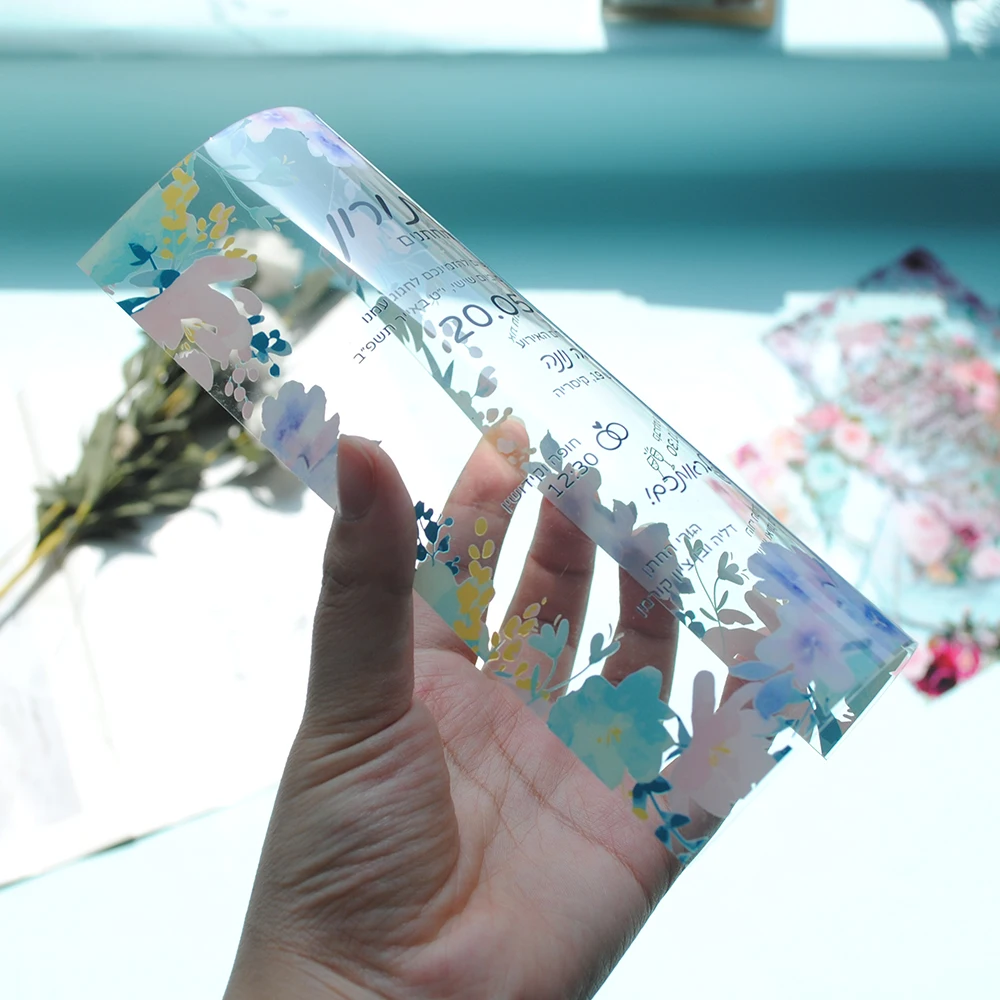 Transparent PVC Acrylic Invitation Card 10PCS for Wedding