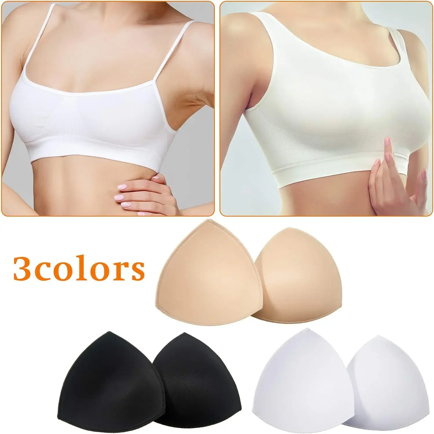 Invisible Triangle Sponge Push Up Bra Pads Set For Women