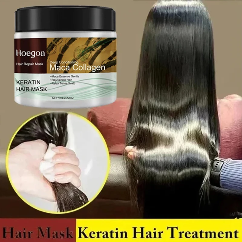 Collagen Keratin Hair Mask Dual Oil Control Moisturizer Conditioner Soft Smooth Frizz Damaged Repair Revitalize Haircare Product