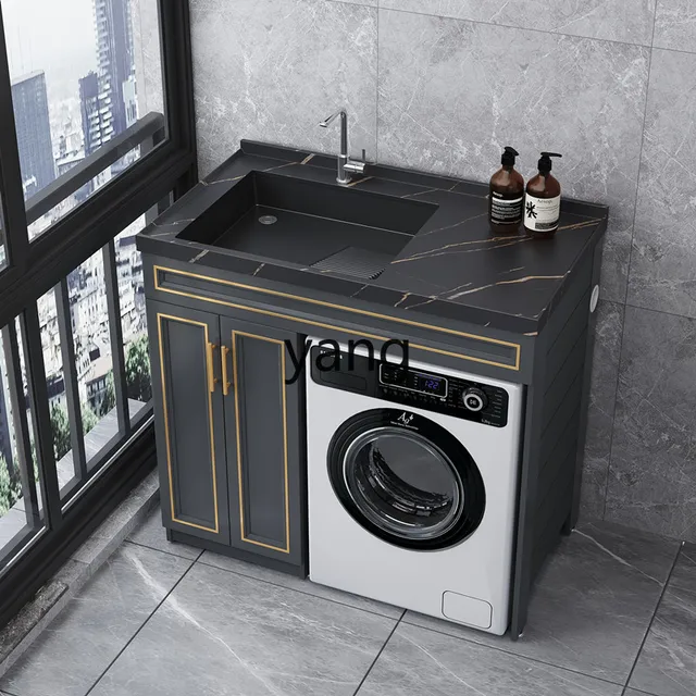 เคาน์เตอร์หินอ่อน LMM สำหรับอพาร์ทเมนต์ขนาดเล็ก ตู้ซักผ้าแบบรวม เครื่องซักผ้าแบบติดตั้งบนเคาน์เตอร์ อ่างล้างหน้าแบบรวม 3