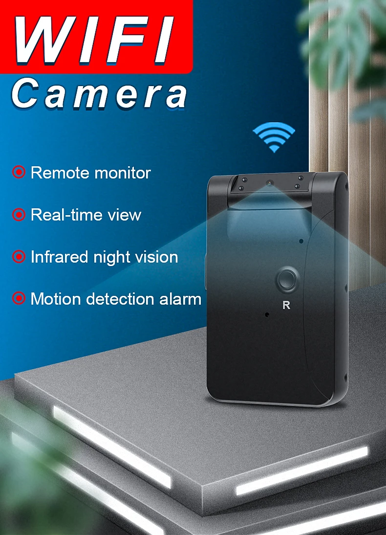 WD7 Mini 4K HD WIFI Camera Night Vision 180 Degrees Recorder IP Camera Motion Detection Wireless Remote Monitoring Camcorder streaming camcorder