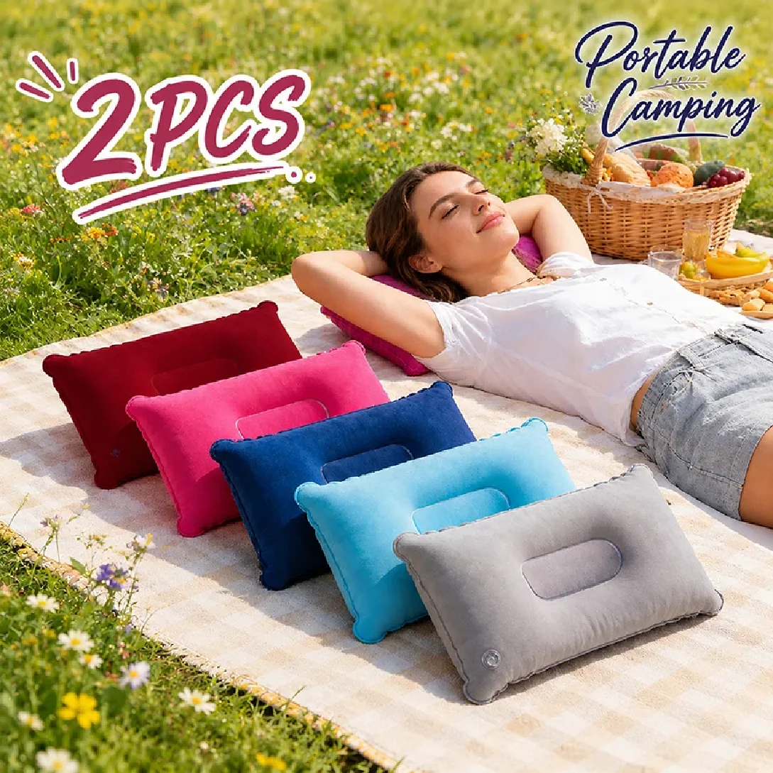  slider image of 2Pcs Inflatable Travel Pillows