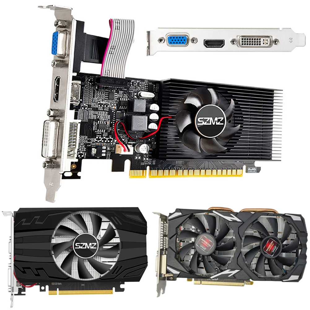 Placa Gráfica de Vídeo para Jogos Perfil Baixo Compatível com Hdmi Vga Dvi Pci-e 16x 8gb Ddr3 Ddr5