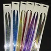 90cm Shiny Sparkle Threads Glitter Hair Tinsel Rainbow Strands Gold Hair Laser False Hair Extensions For Women Girl Kids Styling 4