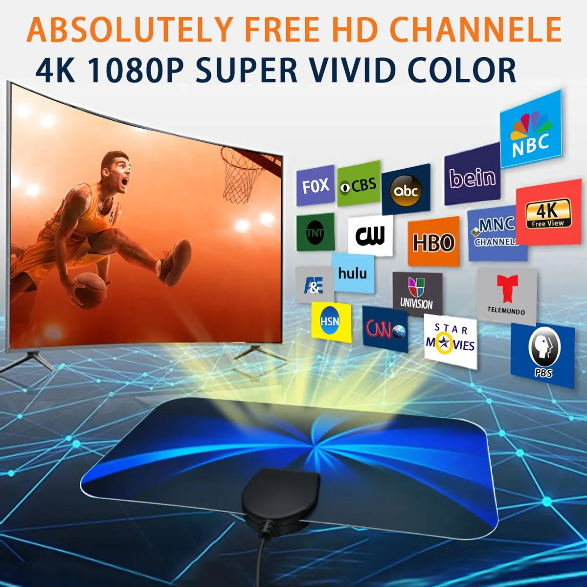 tv antenna Digital TV Indoor Antenna Ground Wave Mini Hdtv Antenna Hdtvt2 For Car RV Travel Smart TV