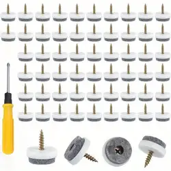 Premium Felt Furniture Glides with Screwdriver - Enhanced Floor Protection and Anti - Scratch Solutions, 50 - Pack (50pcs22mm Nail)