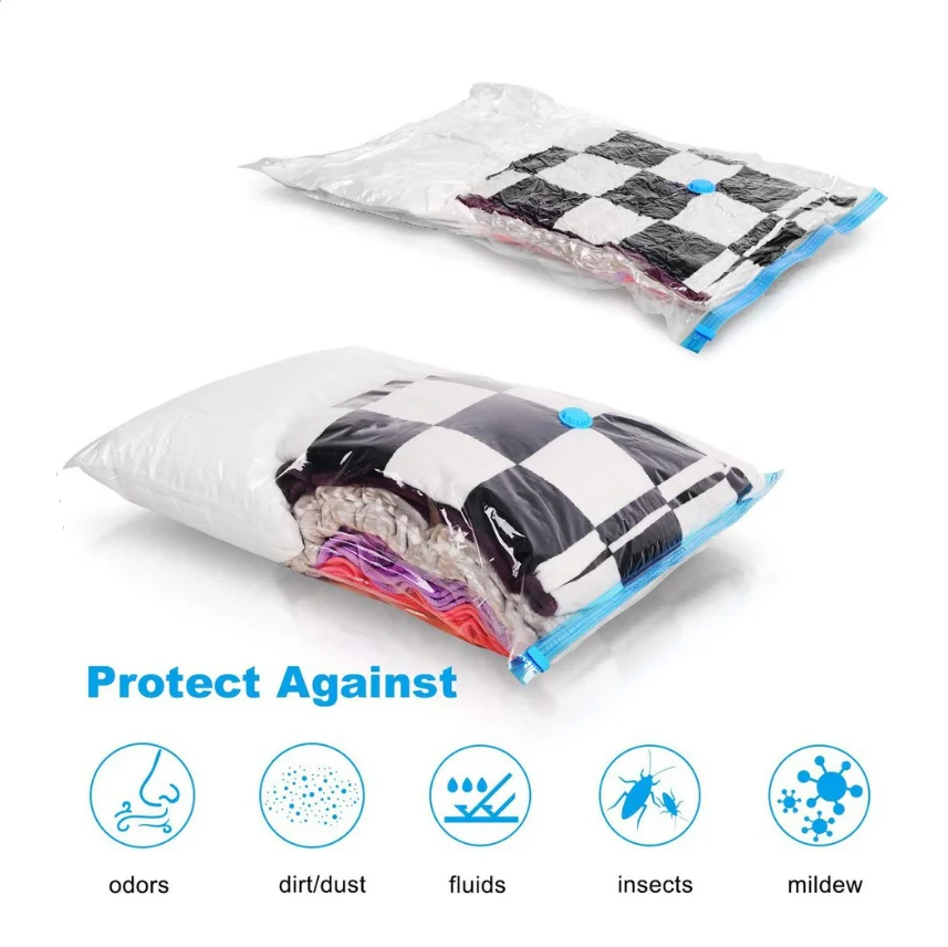 Jumbo Vacuum Storage Bags Space Saver Compression for Comforters and Blankets, Sealer Clothes 4