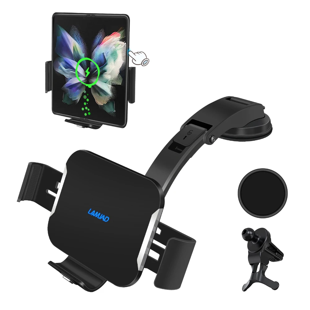 

Car Wireless Charger Fold Screen 15W Qi Fast Phone Charger Holder for Samsung Galaxy Z Fold 3 2 iPhone 13 Pro Max Huawei Mate X