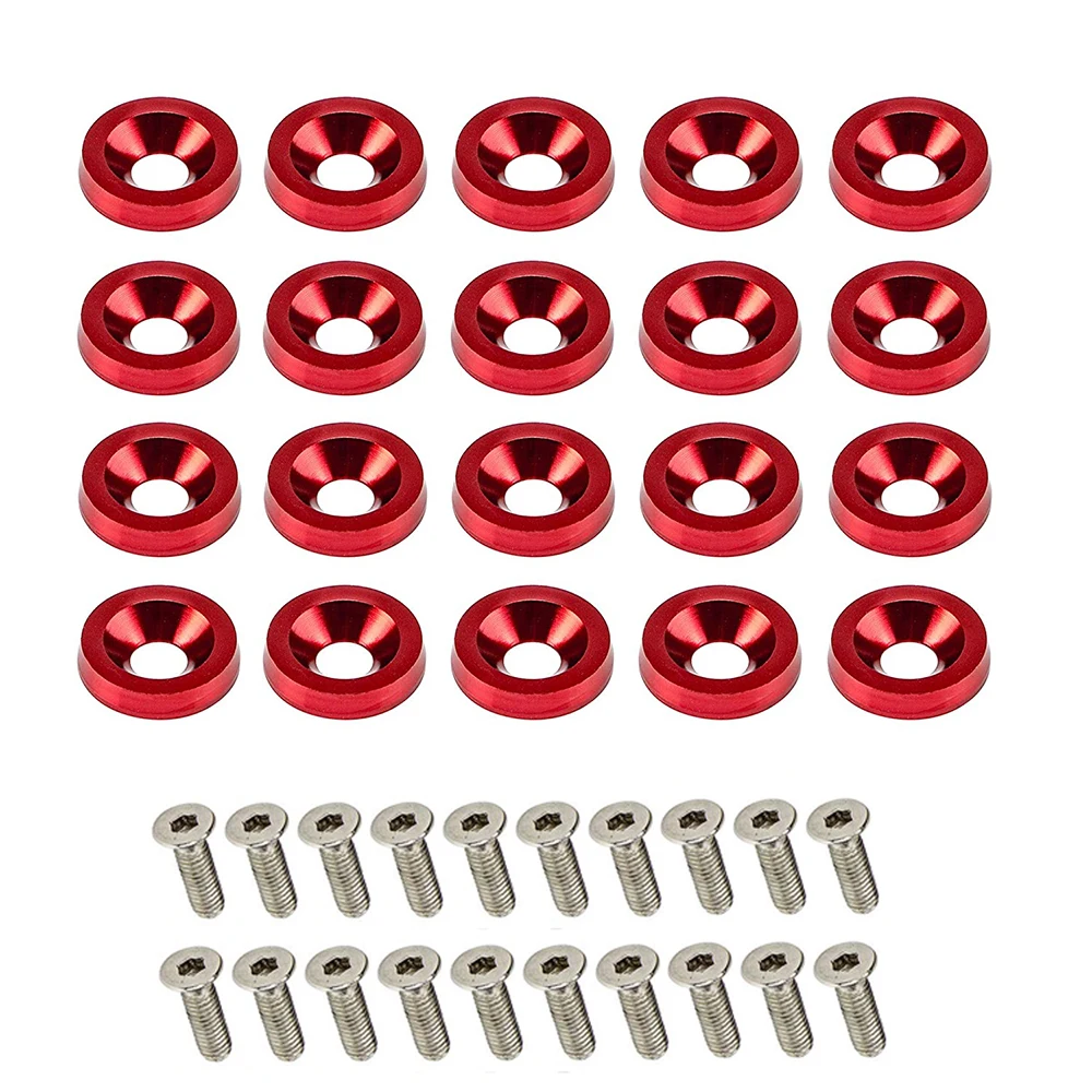 

20PCS M6 Car Modified M6 Fender Washer Bumper and Bolt License Plate Frame Washer Bolts