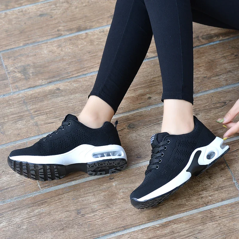 Running Ladies Breathable Sneakers Summer Light Mesh Air Cushion Women's Sports Shoes Outdoor Lace Up Training Shoes