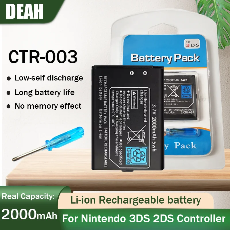 1pcs 3.7V 2000mAh CTR003 Rechargeable Lithium Battery + Screwdriver