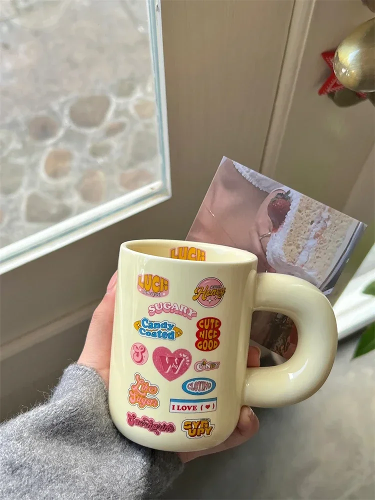 

AhunderJiaz Ретро американская полная кружка керамические кофейные чашки с ручкой набор для питья подарок на день рождения Подарочная коробка модель