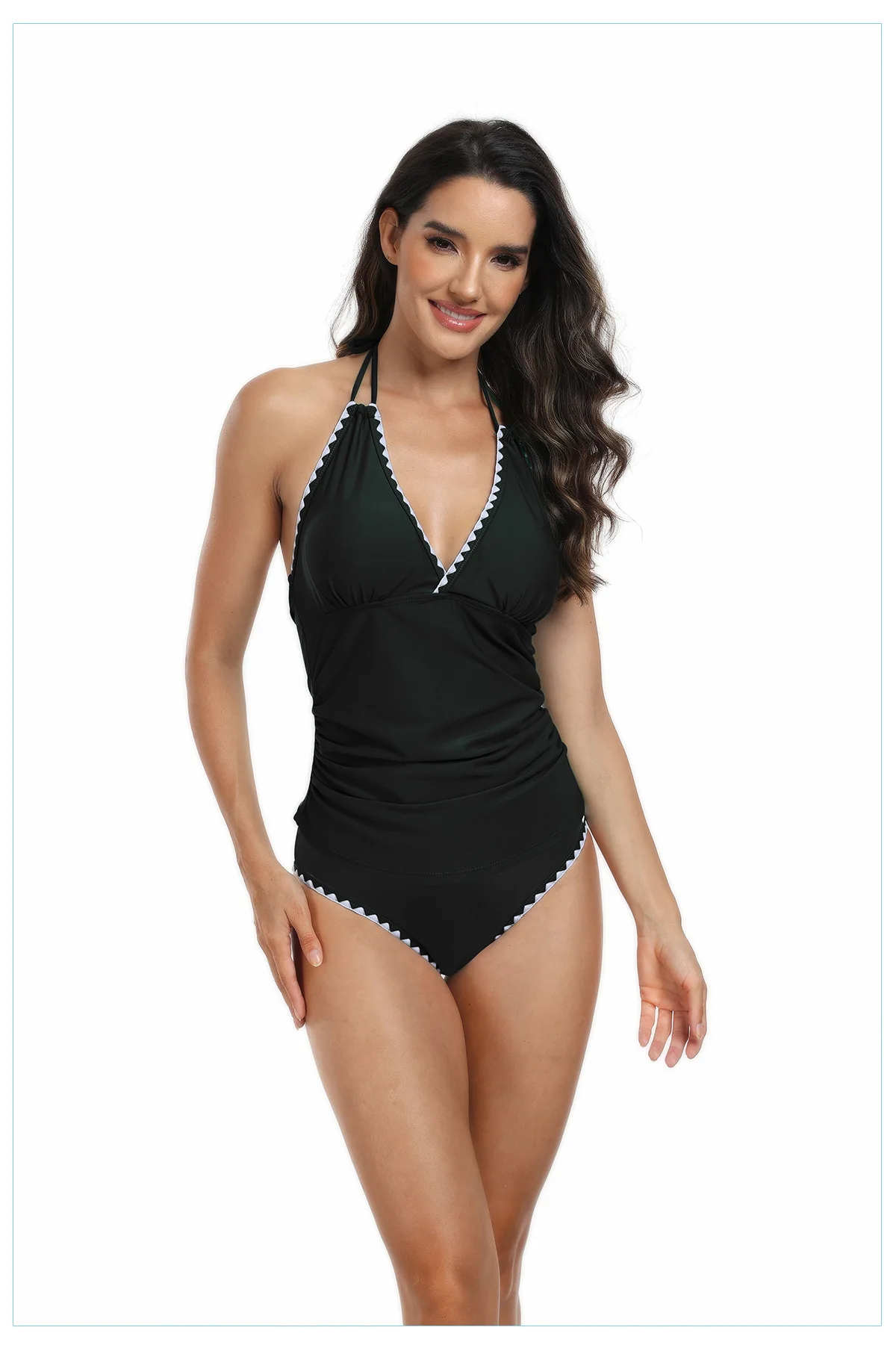 New European and American swimwear women's oversized split swimwear with floral bud edging Bikini set