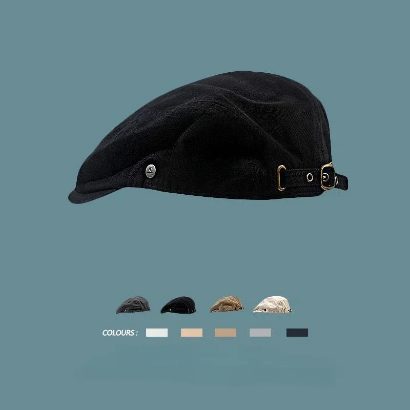 

Hot Selling Solid Color Retro Forward Cap Japanese Thin Back Wearing Men Women Berets Custom Embroidered Logo Duck Tongue Hat