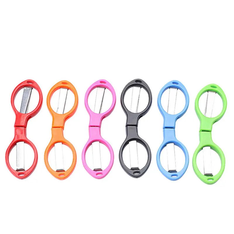 

24Pcs Multifunction 8 Words Fold Scissors Plastic Handle Stainless Steel Student Stationery Handmade Crafts Kids DIY Tool