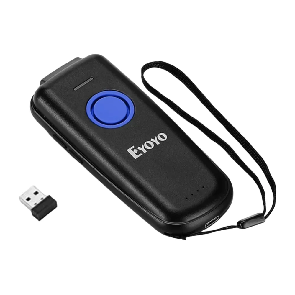Eyoyo EY-023 QR Code Scanner Bluetooth Portable 2D Bar Code Scanner Compatible USB 2.4GHz Wireless Bluetooth Barcode Reader