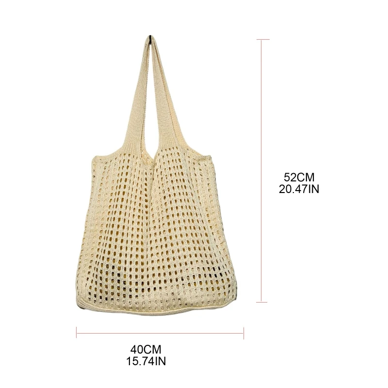 Knitted Tote Bag Handbags For Women Shoulder Bag Aesthetic Boho Casual Shopping Bags Book Storage Bag