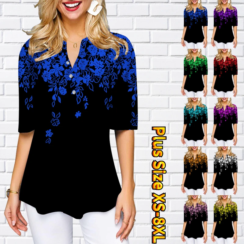 

Новинка 2023, свободная одежда, Женский Повседневный пуловер на весну, летний повседневный уличный Топ, новая дизайнерская футболка с принтом и рукавом до локтя