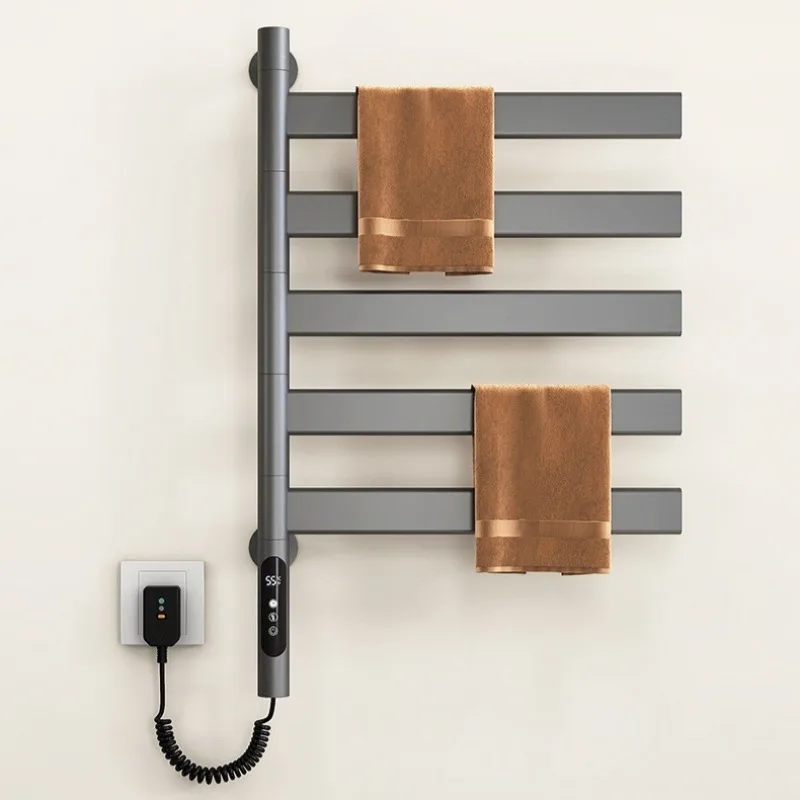 ราวแขวนผ้าเช็ดตัวแบบใช้ไฟฟ้า ราวแขวนผ้าสแตนเลส ราวแขวนผ้าติดผนังแบบหมุนได้ ราวแขวนผ้าแบบรั้ง ราวตากผ้าสวยงาม อุปกรณ์ในห้องน้ำ 1