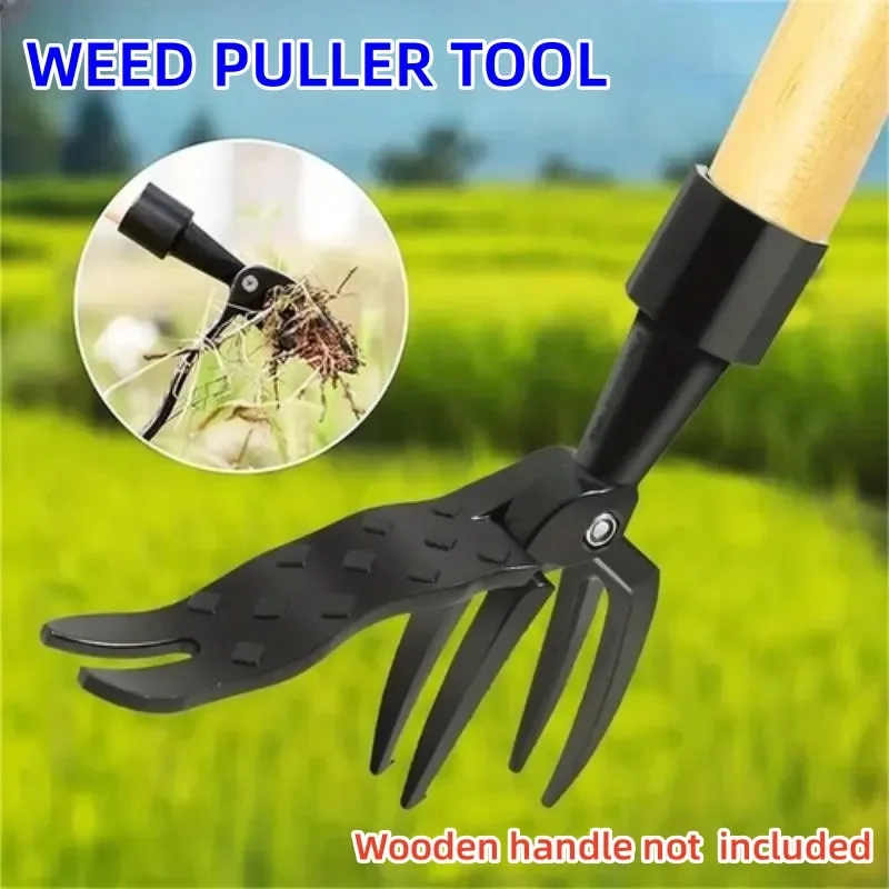 Weeding Head Replacement Metal Long Handle Stand Up Puller Head Gardening Digging Weeder Head Removal Accessory Handle Tool 6