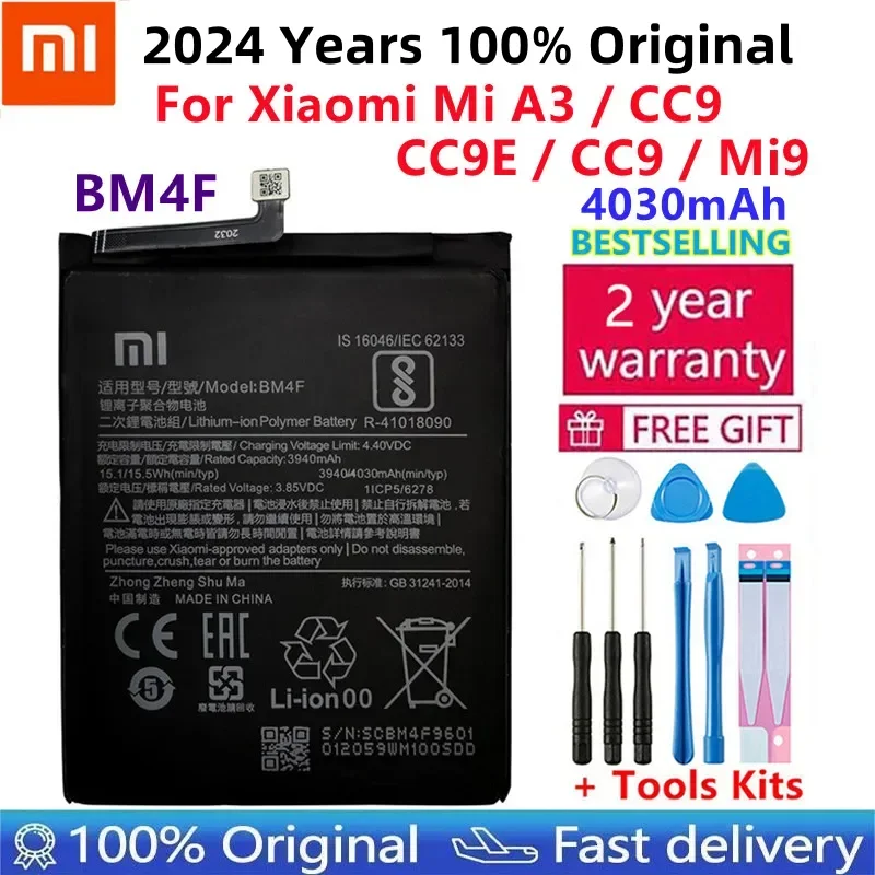 

BM4F100% Original Xiao Mi Phone Battery For Xiaomi Mi A3 CC9 CC9E Replacement Batteries Xiomi Bateria CC9 Mi9 Lite