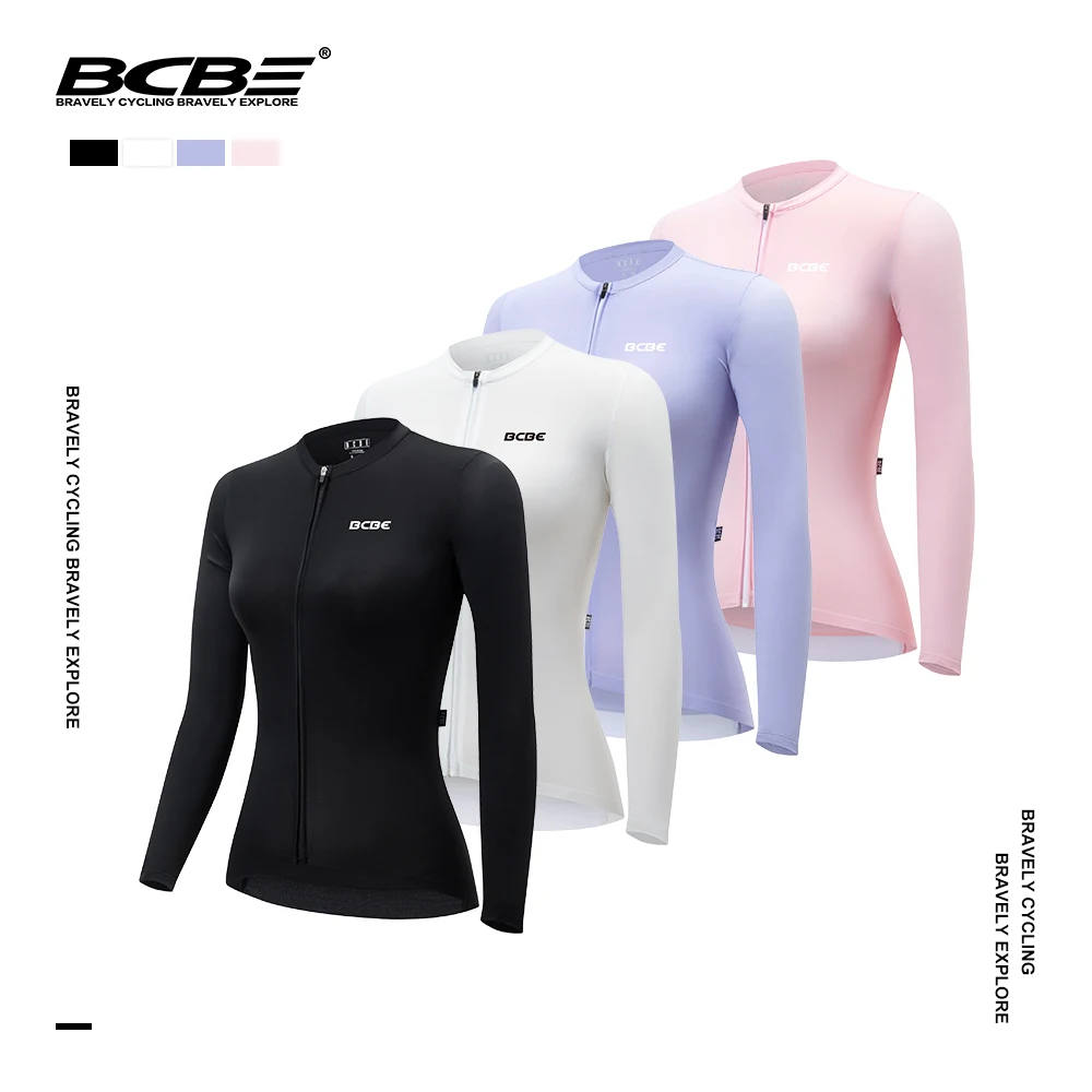 Cycling Shirt BCBE Women Long Sleeve Jersey Pro Aero Slim Fit MTB Road Cycling Jersey Breathable Quick Dry Sun Protection Riding Bike Clothing