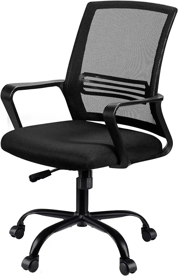 Ergonomic Home Office Desk Chairs, Mesh Chair with Lumbar Back Support Armrest, Height Adjustable Executive Rolling Swivel quality office chair black swivel mesh computer ergonomic chair gaming chair high back with adjustable armrest head support