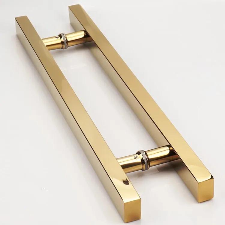 Bright gold bright rose gold thickened stainless steel door handle ...