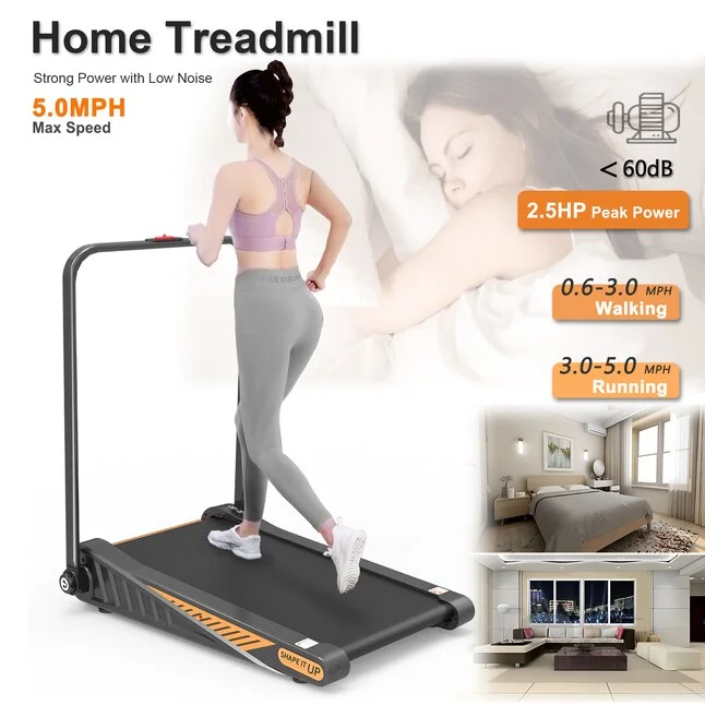 2 in 1 Foldable Walking Pad Under Desk Incline Mini Treadmill Running Machine Home Treadmill
