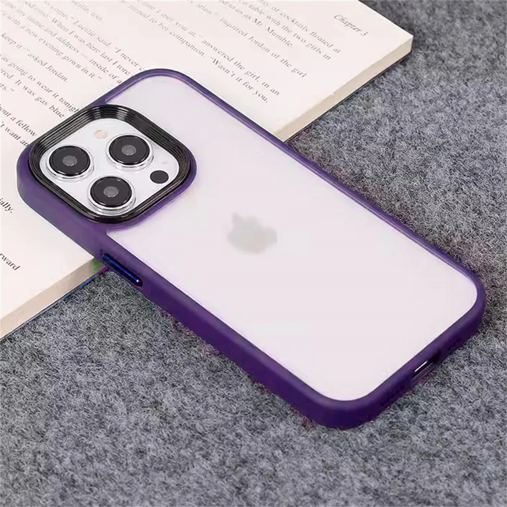 thumbnail image 1 of Funda de silicona suave a prueba de golpes para iPhone, 15, 11, 12, 13, 14, Mini Pro, XS, Max, cubierta translúcida, 7, 8 Plus, X, XR, SE, Funda mate, 1 of 5