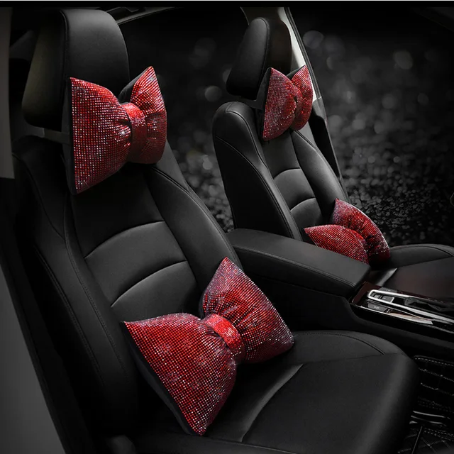 Sparkling Diamond Huggies Crystal Bowknot Neck Pillow With Rhinestone  Accents Perfect For Womens Car Accessories From Lang_pai, $33.4