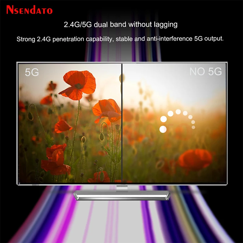 Dual Band 2.4G/5G WiFi Wireless Display 4K HDMI Wireless Display Receiver TV Screen sharing Stick Dongle Adapter For TV Monitor