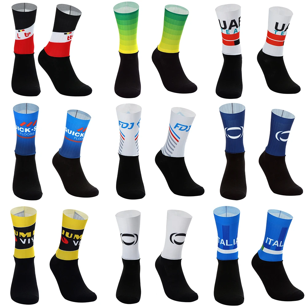 

Gicaer 2023 Unisex PRO AERO Cycling Socks UAE Italy Jumbo Visma Sports Bike Bicycle Socks Ineos One Size