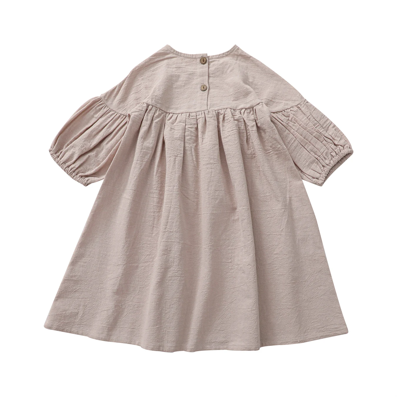 Girl's Cotton Linen Long Sleeve Dress Children's Fresh A-Line Dress Kids Clothing Autumn Style