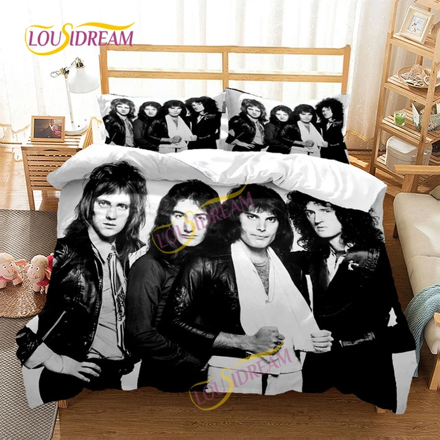 New Queen Band Custom Bedding set Music duvet cover with pillowcase  Single/double bed King size Freddie Mercury three-piece set. - AliExpress