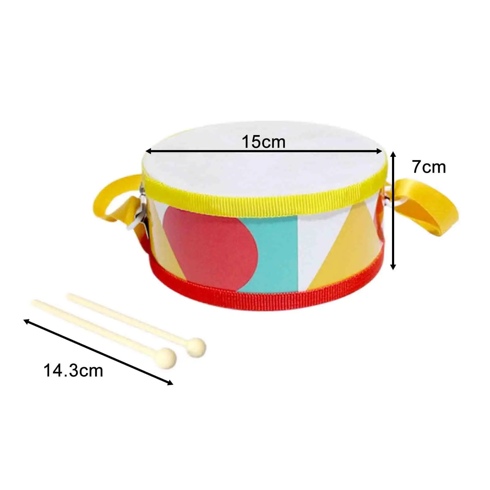 Montessori Toy Hand Drum Exercise Game with Strap Double Sided Drum Bass Drum Montessori Toy Hand Drum Exercise Game with Strap Double Sided Drum Bass Drum