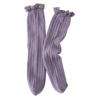 Baby Girls High Socks Cotton Uniform Socks Tube Ruffled Stockings Toddler Leg Warmers Socks 5