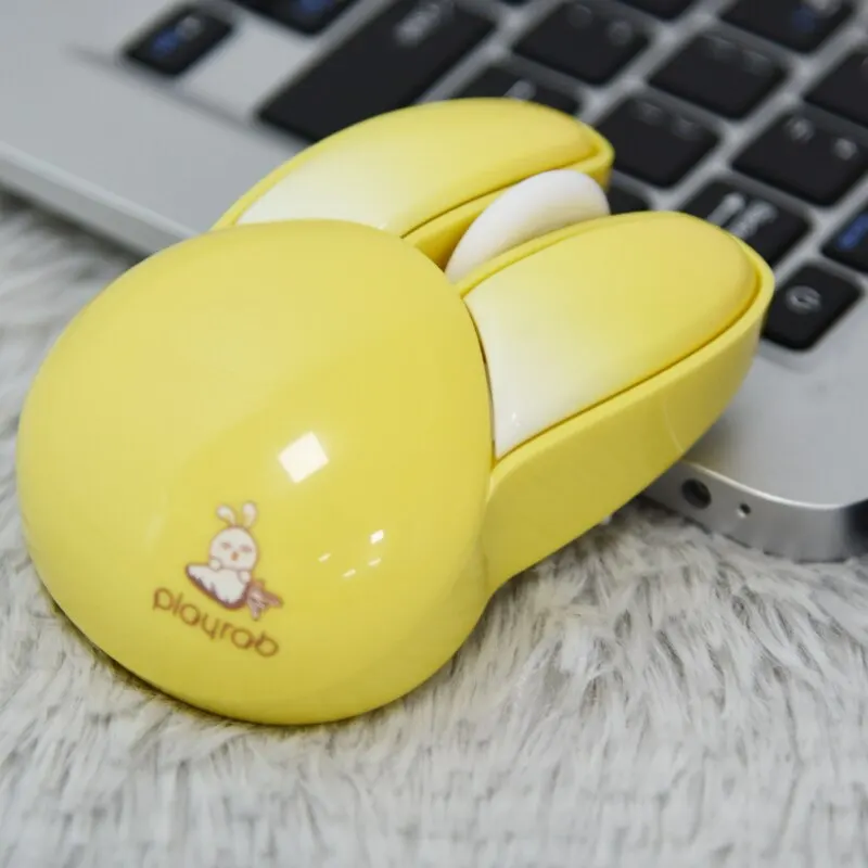 FOPETT Set Tastiera E Mouse Wireless Per Bambini E Ragazze | 2.4 GHz, 68 Tasti Colorati | Design Cute Rabbit, Colore Tè Al Latte | Compatibile Con Notebook E PC